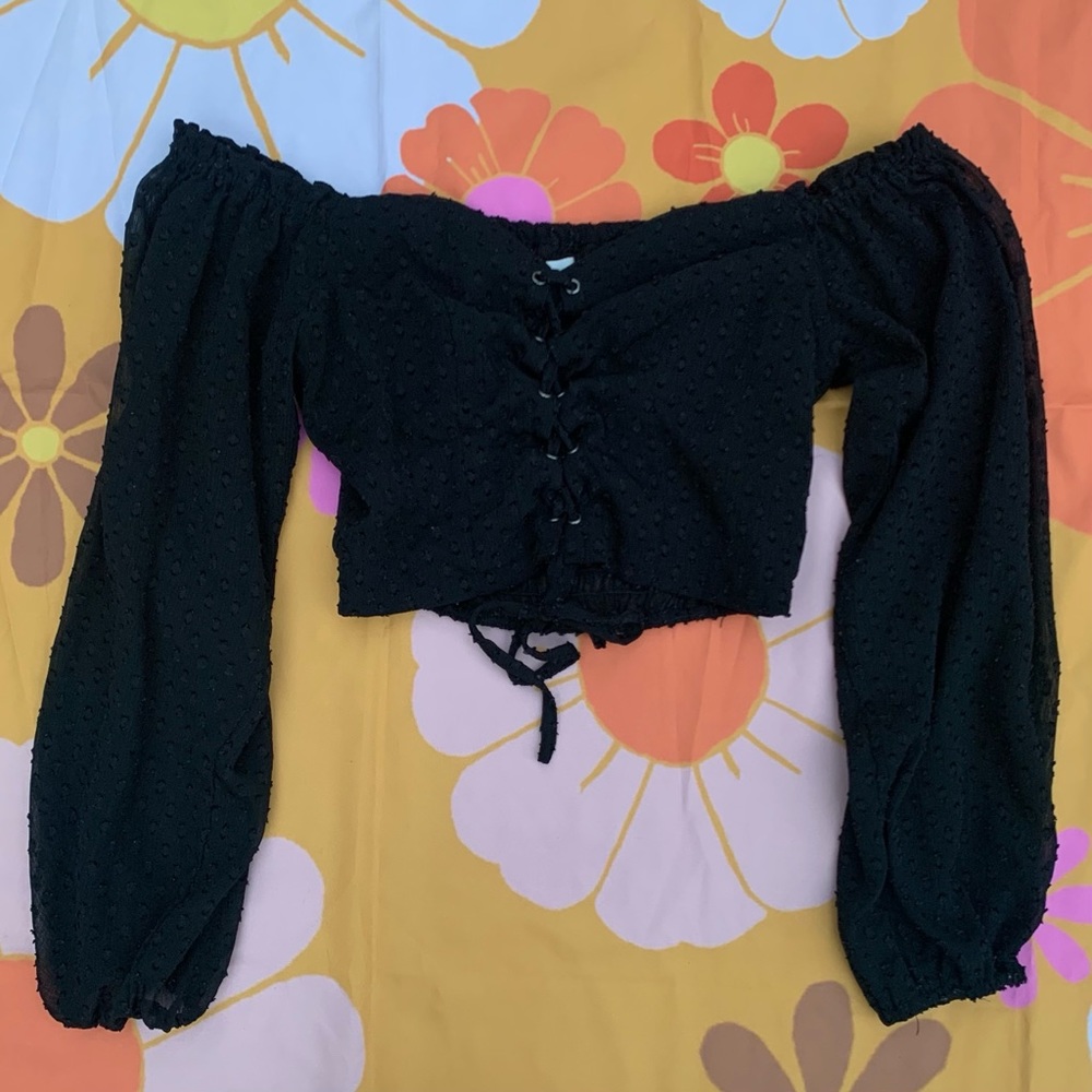 ❌SOLD❌Off the Shoulder Cropped Corset Style Top
